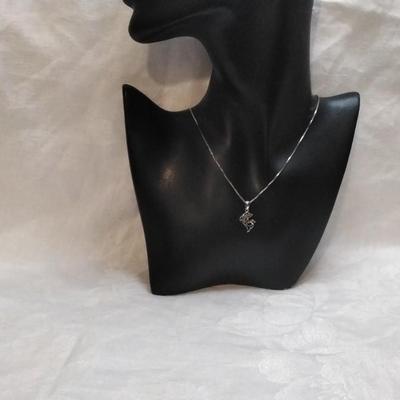 Vintage Citrine Dolphin 18" Italian 925 Necklace