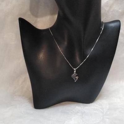 Vintage Citrine Dolphin 18" Italian 925 Necklace