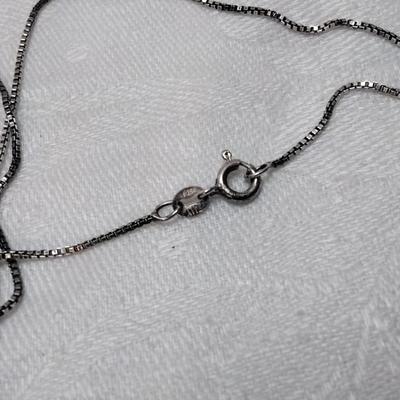 Vintage Citrine Dolphin 18" Italian 925 Necklace