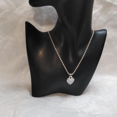 Carved Howlite Heart 17" Twisted Italian 925 Necklace