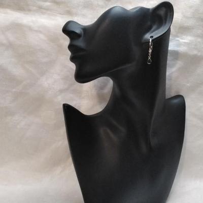 Malachite Drop 925 Hoop Earrings