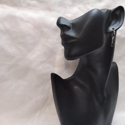 Malachite Drop 925 Hoop Earrings