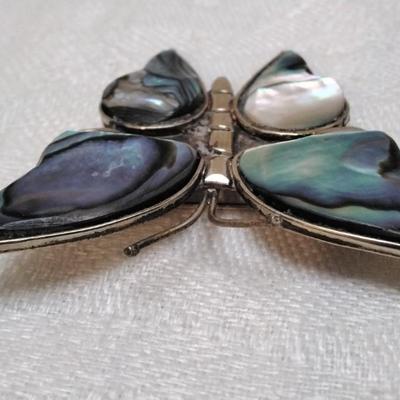 Albalone Butterfly Mexico Alpaca Brooch