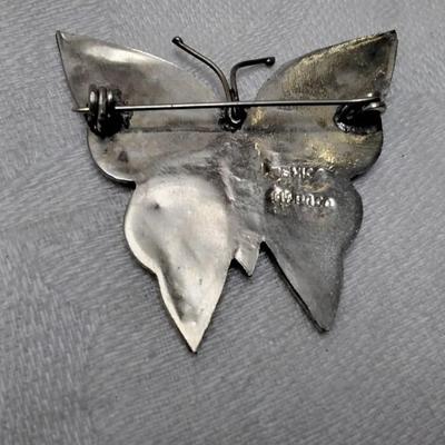 Albalone Butterfly Mexico Alpaca Brooch