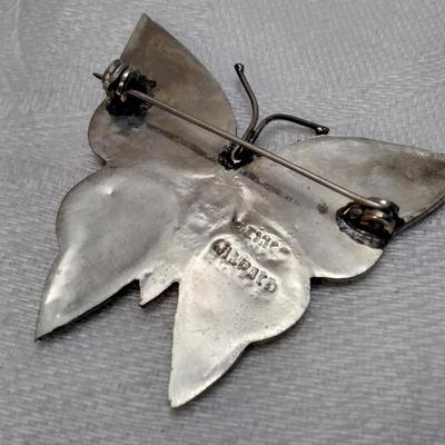 Albalone Butterfly Mexico Alpaca Brooch