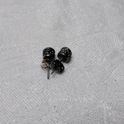 Antique Rhodolite Garnet 925 Earrings