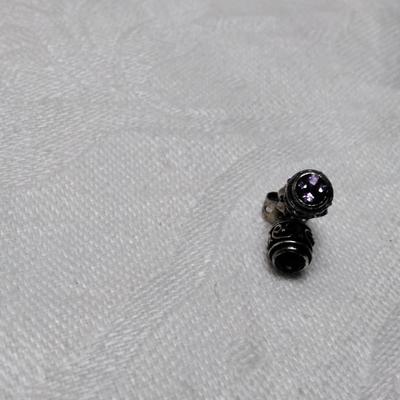 Antique Rhodolite Garnet 925 Earrings