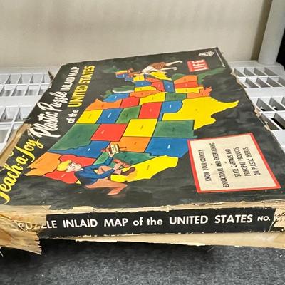 Teach Joy Plastic Puzzle Inlaid Map United States Life Magazine endorsement