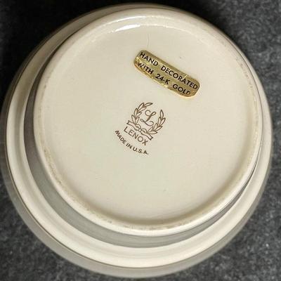 Vintage Lenox China Ivory Planter Pot with 24k Gold Plate Trim