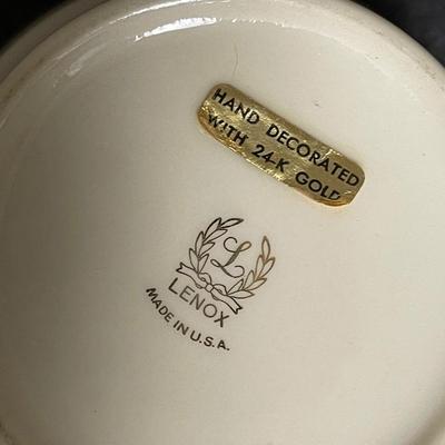 Vintage Lenox China Ivory Planter Pot with 24k Gold Plate Trim