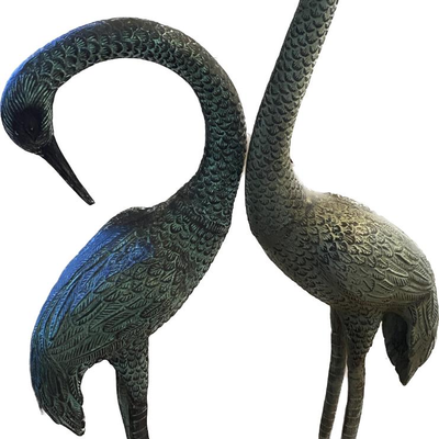 Pair of Shore Bird Metal Statue