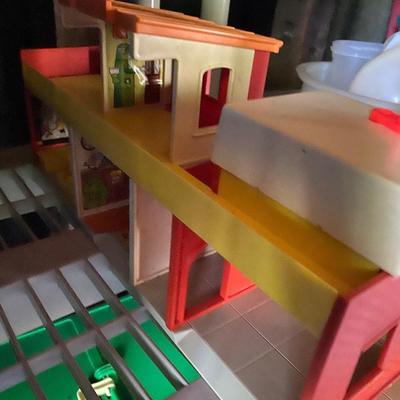 Plastic Storage Shelf Vintage Toy Lot