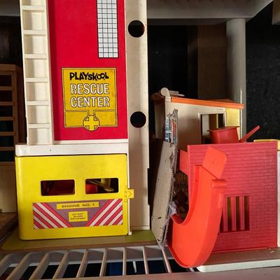Plastic Storage Shelf Vintage Toy Lot