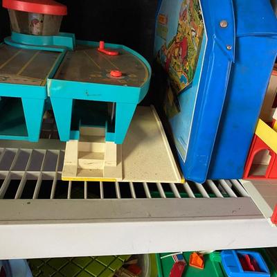Plastic Storage Shelf Vintage Toy Lot