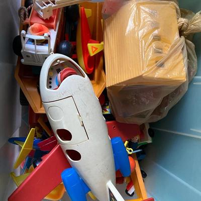 Plastic Storage Shelf Vintage Toy Lot