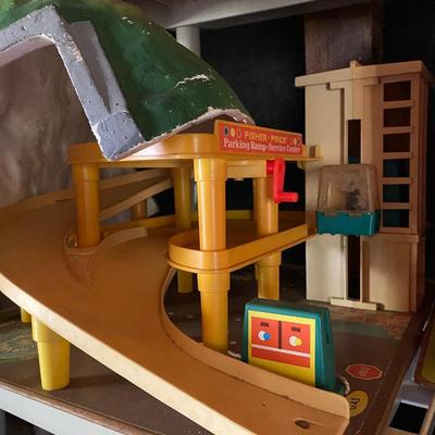 Plastic Storage Shelf Vintage Toy Lot