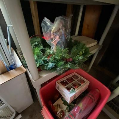 Plastic Storge Shelf, Christmas Lot