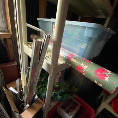 Plastic Storge Shelf, Christmas Lot