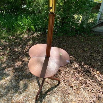 Cane Cut Clover leaf floor lamp table