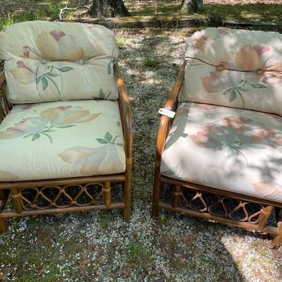 Pair of ratan accent chairs