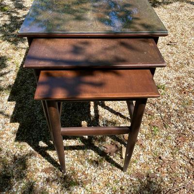 Mid-century modern Walnut Nesting Table Set