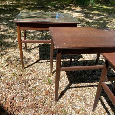 Mid-century modern Walnut Nesting Table Set