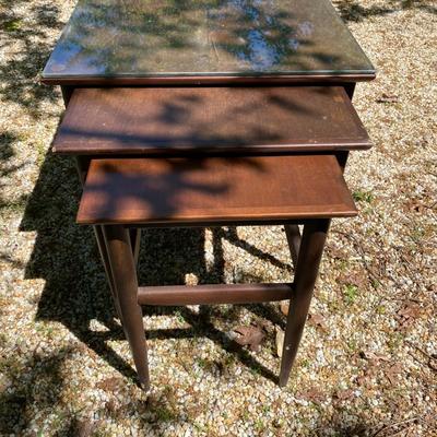 Mid-century modern Walnut Nesting Table Set