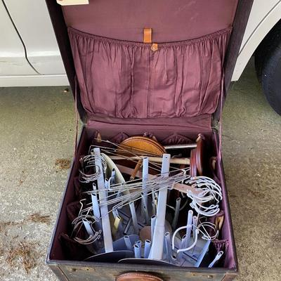 Vintage suitcase doll stand lot