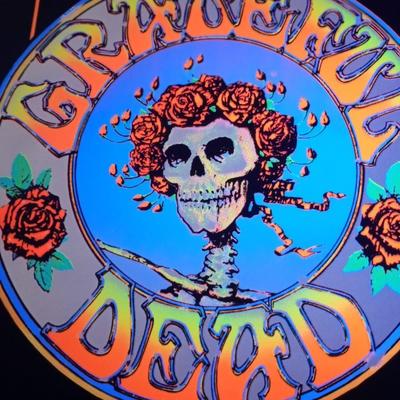 VINTAGE GRATEFUL DEAD BLACKLIGHT POSTER "Skull & Roses"