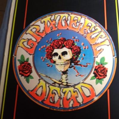 VINTAGE GRATEFUL DEAD BLACKLIGHT POSTER "Skull & Roses"