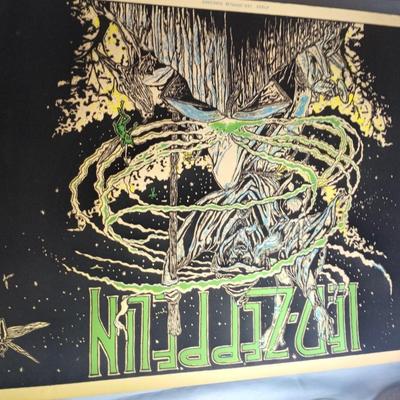 1994  vintage led zeppelin black light poster 1659