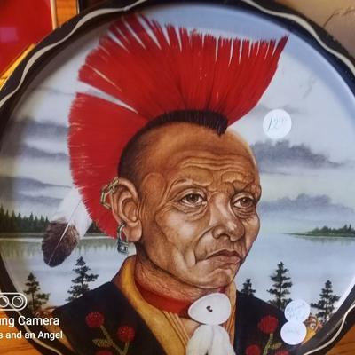 Hand painted metal dish