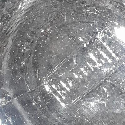 Two French light shades or vases with Glasbake apple dishes and a small dish with the last supper