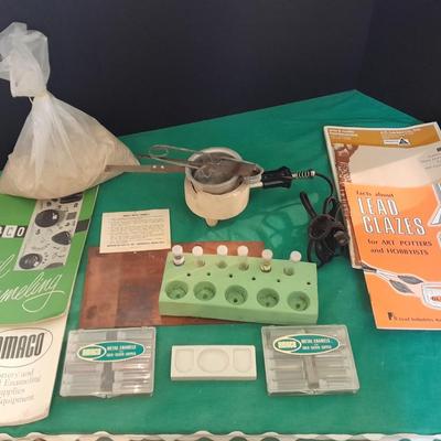 Metal Enameling kit, KILN, how to books, and accessories
