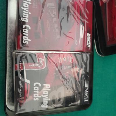 Men's Royal Regiment sandalwood cologne in decanter, brass dish, and Dale Jr. playing cards