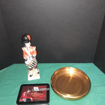 Men's Royal Regiment sandalwood cologne in decanter, brass dish, and Dale Jr. playing cards