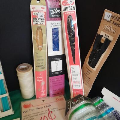 Sewing items, Patterns, Snaps, zippers, pins, concho's and more