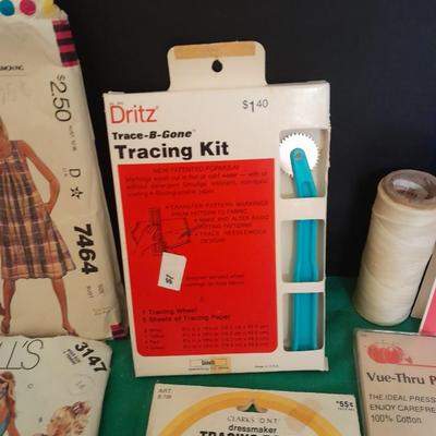 Sewing items, Patterns, Snaps, zippers, pins, concho's and more