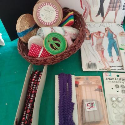 Sewing items, Patterns, Snaps, zippers, pins, concho's and more