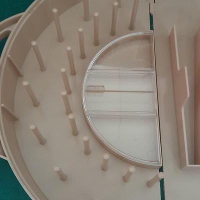 Crafting storage Vintage Rolykit tool on-roll-case from 1970 and half circle storage case