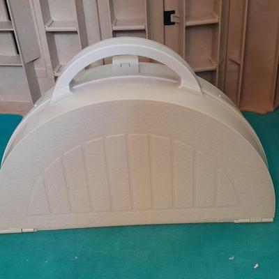 Crafting storage Vintage Rolykit tool on-roll-case from 1970 and half circle storage case