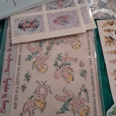 Plastic file storage box full of transfers, some vintage hard to find transfers!