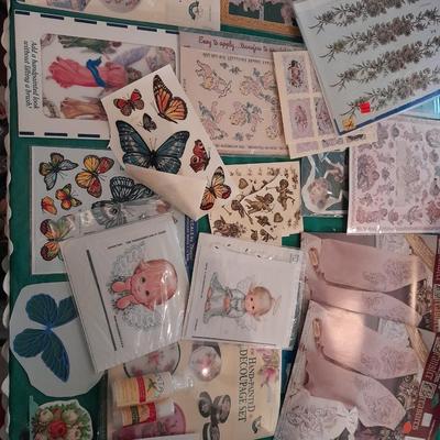 Plastic file storage box full of transfers, some vintage hard to find transfers!