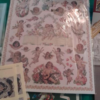 Plastic file storage box full of transfers, some vintage hard to find transfers!