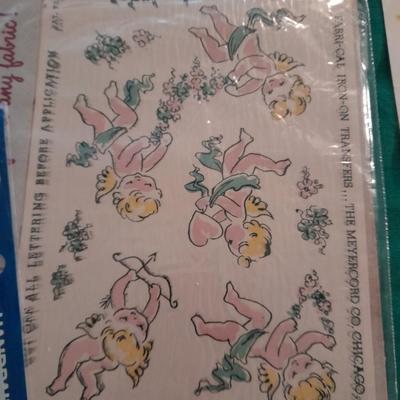 Plastic file storage box full of transfers, some vintage hard to find transfers!