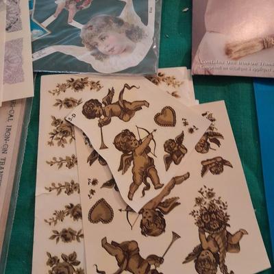 Plastic file storage box full of transfers, some vintage hard to find transfers!