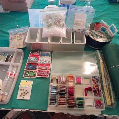 Embroidery thread sequins, beads and more crafting supplies