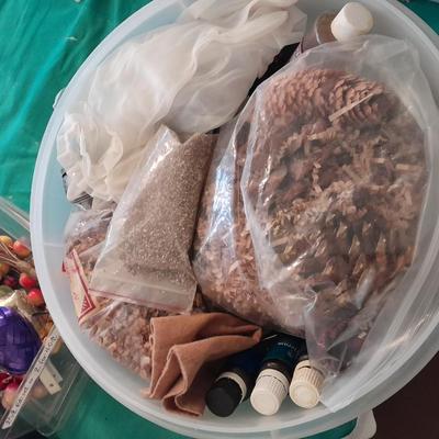 Liquid scented oils for making your own incense sticks, and fibers to make potpourri.