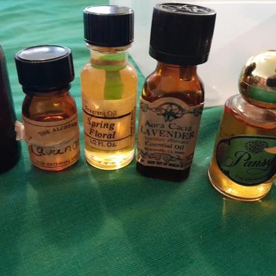 Liquid scented oils for making your own incense sticks, and fibers to make potpourri.