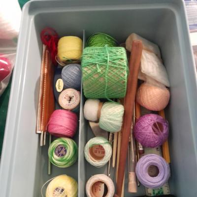 Needle Work hoops, Yarn, Embroidery thread and other crafting supplies